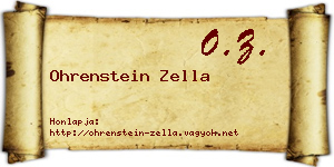 Ohrenstein Zella névjegykártya